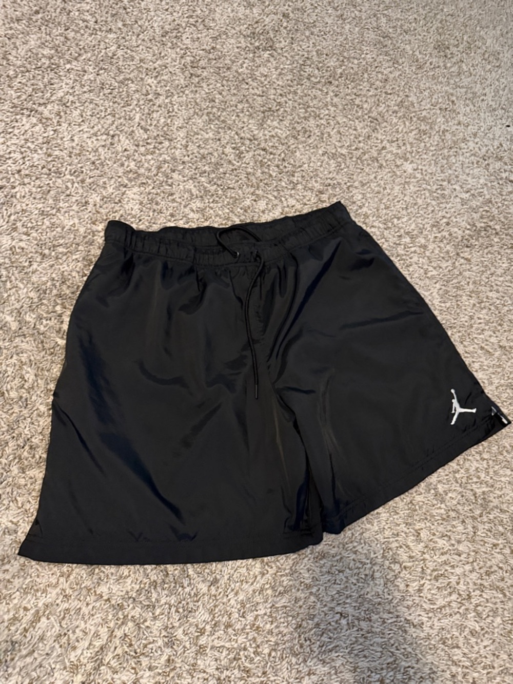 Jordan Black Athletic Shorts with White Jumpman Logo